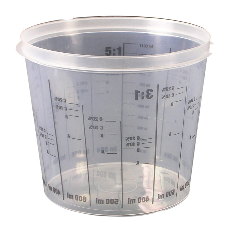 Clear Graduated Mixing Cups - 1400ml (5pcs)