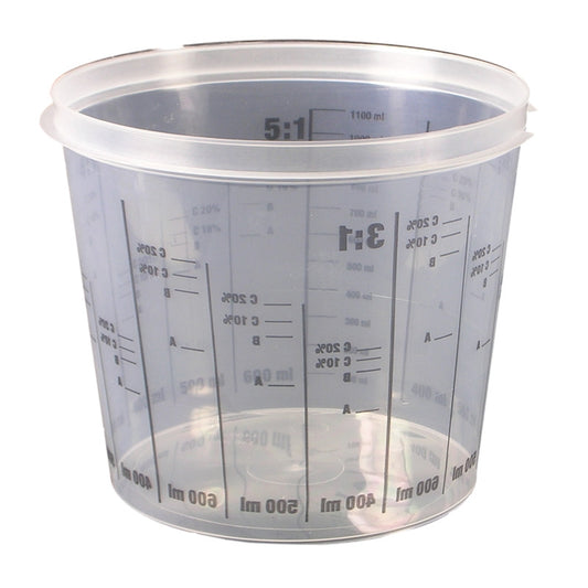 Clear Graduated Mixing Cups - 1400ml (5pcs)